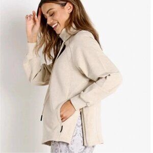 Varley Cream Zip-Up Sweatshirt